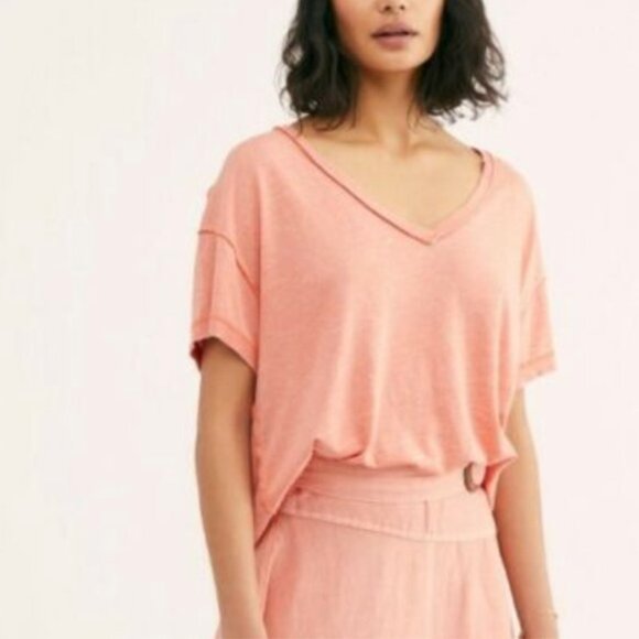 Free People We The Free All Mine Tee Apricot L - Picture 1 of 4